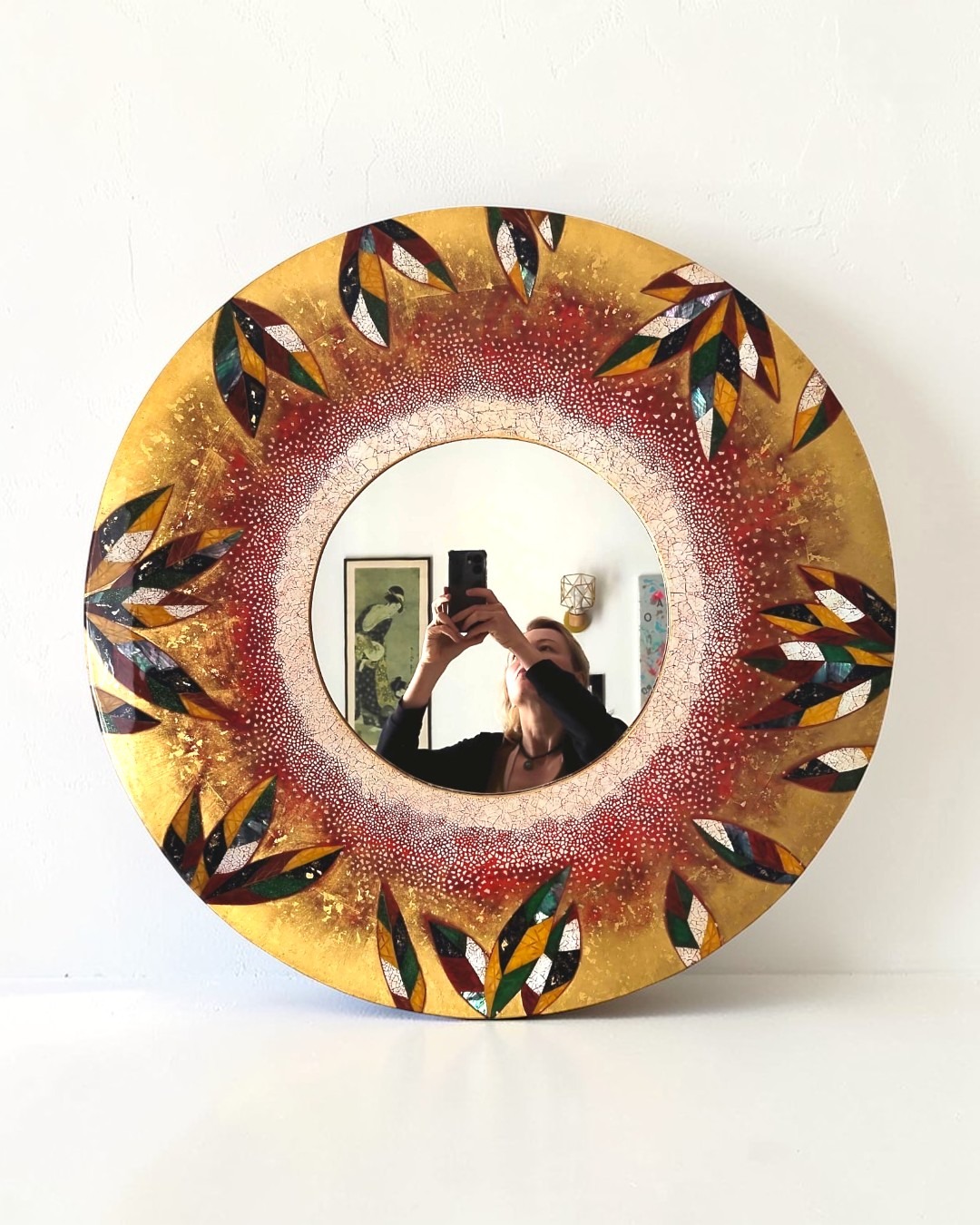 Miroir en laque et or - Atelier Morganti